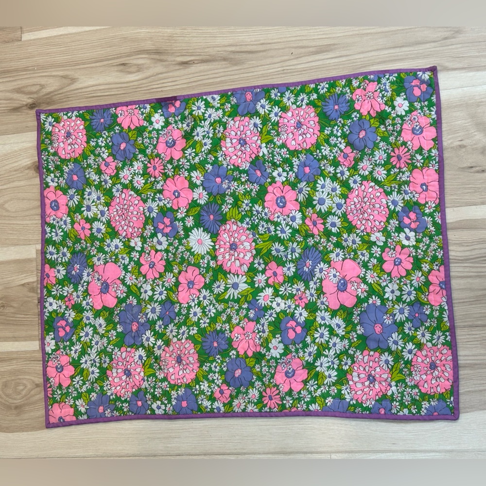 Vintage Doll/Baby Quilt with 1960s Fabric